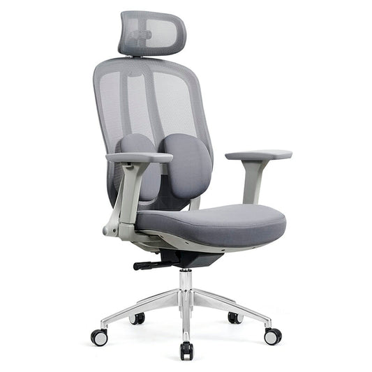 Silla Ejecutiva Organic Mesh Y Tela Gris Base Cromada