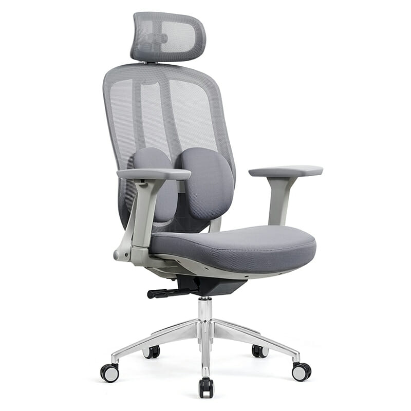 Silla Ejecutiva Organic Mesh Y Tela Gris Base Cromada