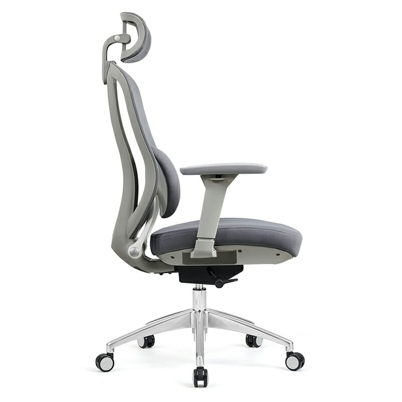 Silla Ejecutiva Organic Mesh Y Tela Gris Base Cromada