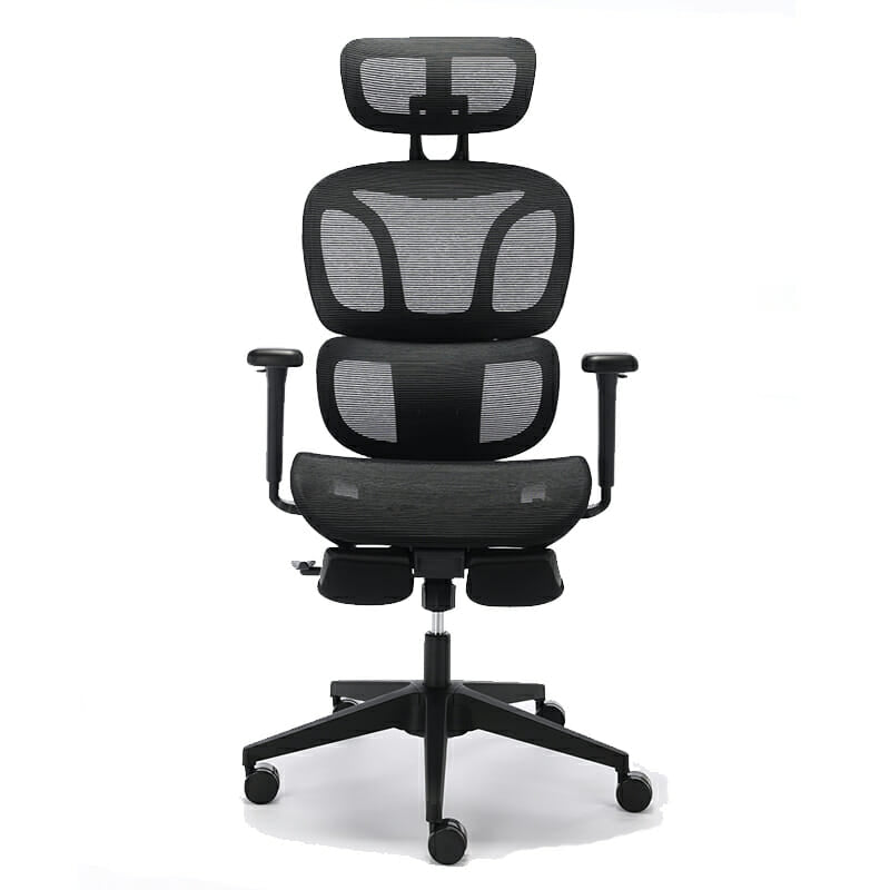 Silla Ejecutiva H10 Con Descansa Pies Y Brazos 3D Mesh Negro