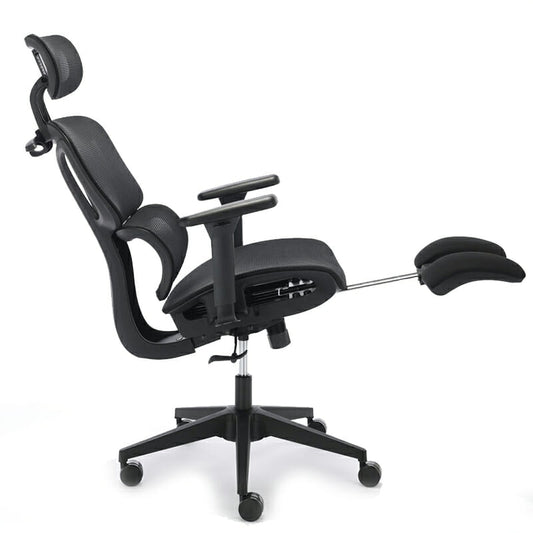 Silla Ejecutiva H10 Con Descansa Pies Y Brazos 3D Mesh Negro