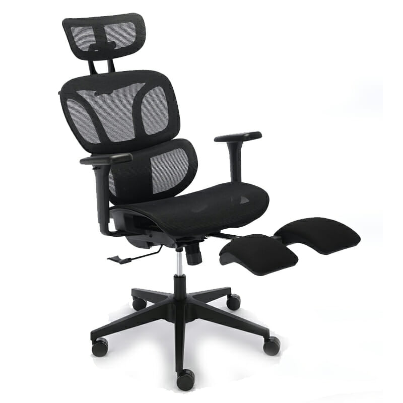 Silla Ejecutiva H10 Con Descansa Pies Y Brazos 3D Mesh Negro