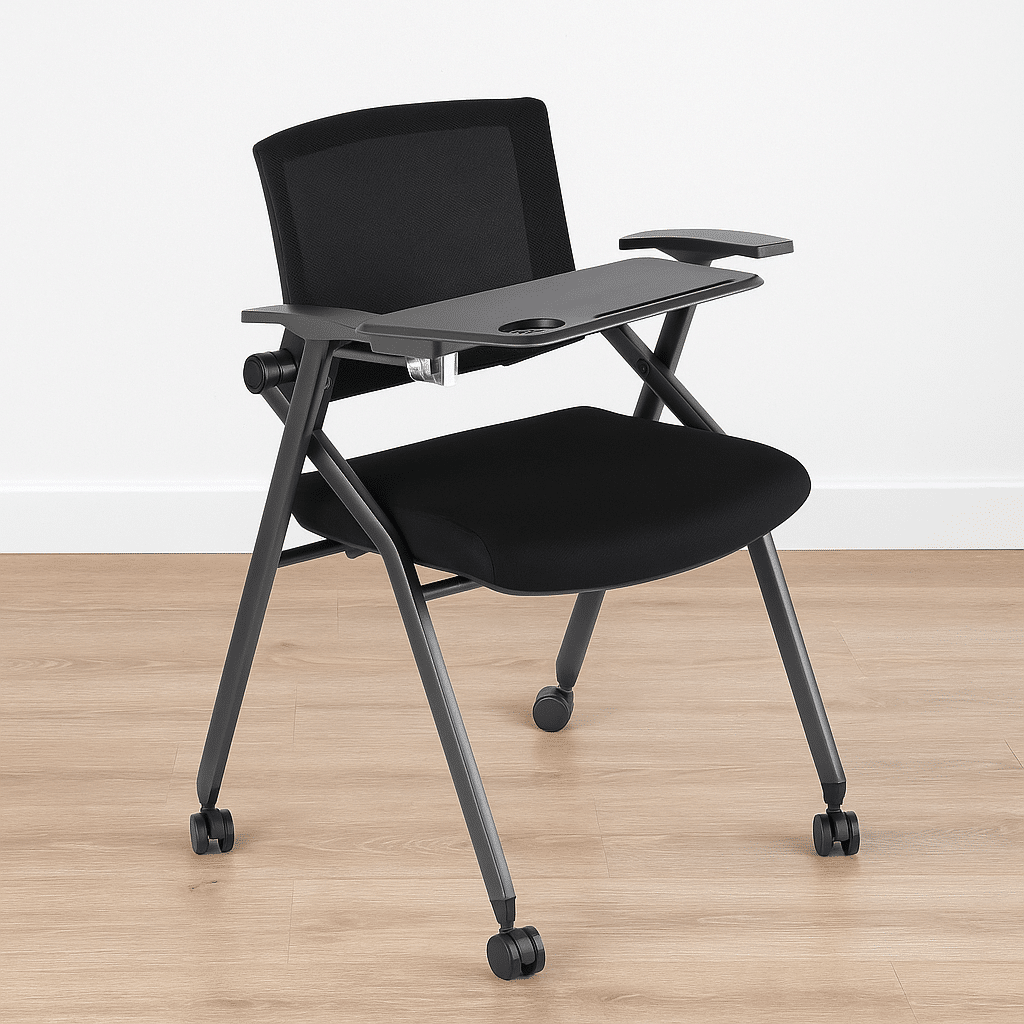 Mesabanco N1 con ruedas y tela negra mesh - Ergonomik mesabanco OFIK