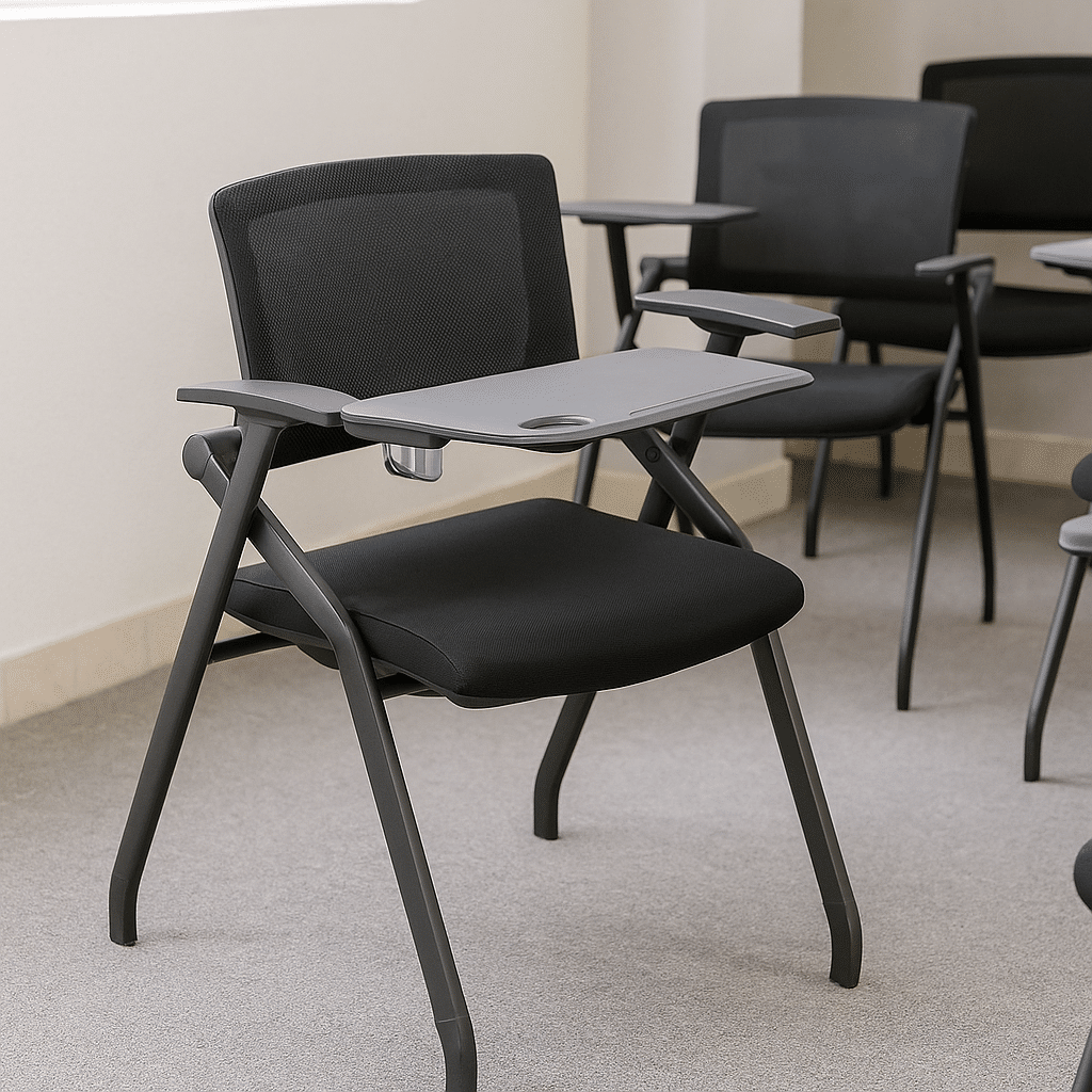 Mesabanco N1 con regatón en mesh y tela negra - Ergonomik mesabanco OFIK