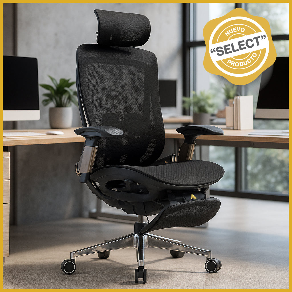 Silla Ejecutiva TH06 Mesh Negro y Descansapiés - Ergonomik silla ejecutiva OFIK