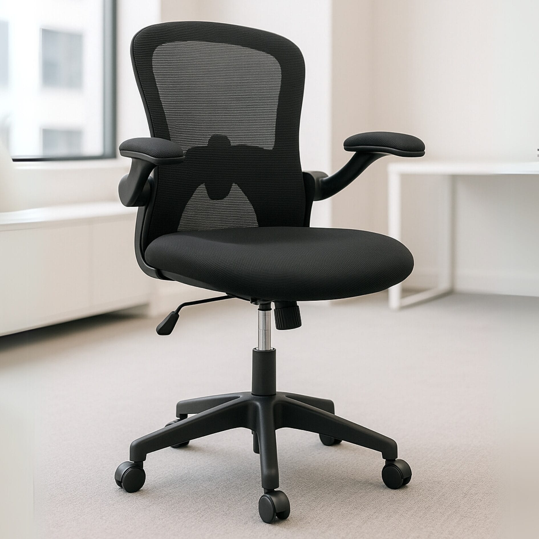 Silla Operativa De Brazo Abatible H6 Mesh Negro