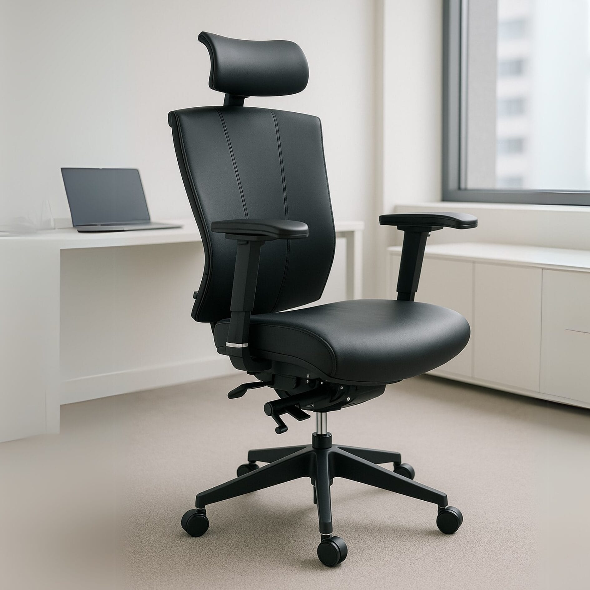 Silla Ejecutiva H1PU Vinipiel Asiento Y Estructura Negro