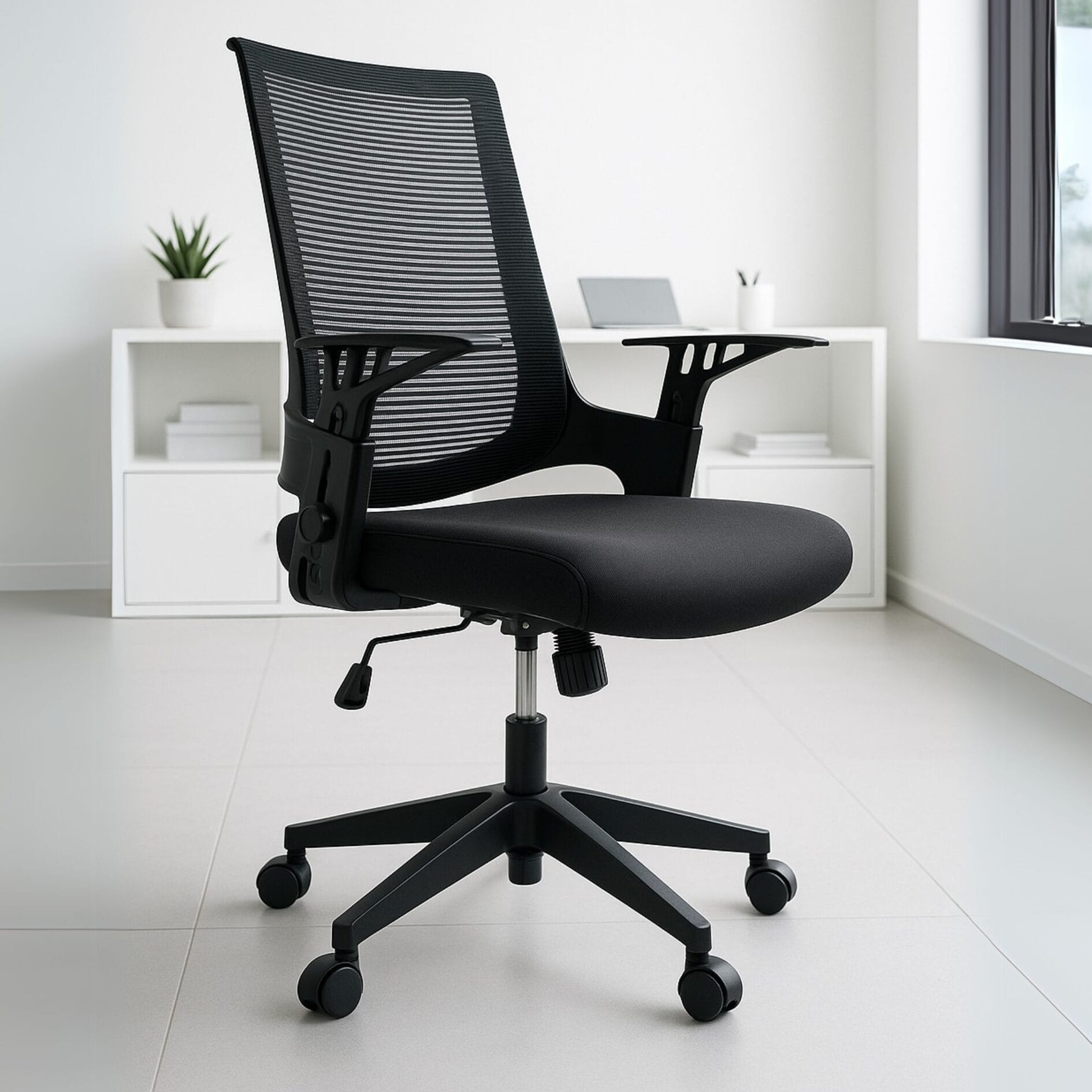 Silla Operativa H2 Mesh Y Tela Negra
