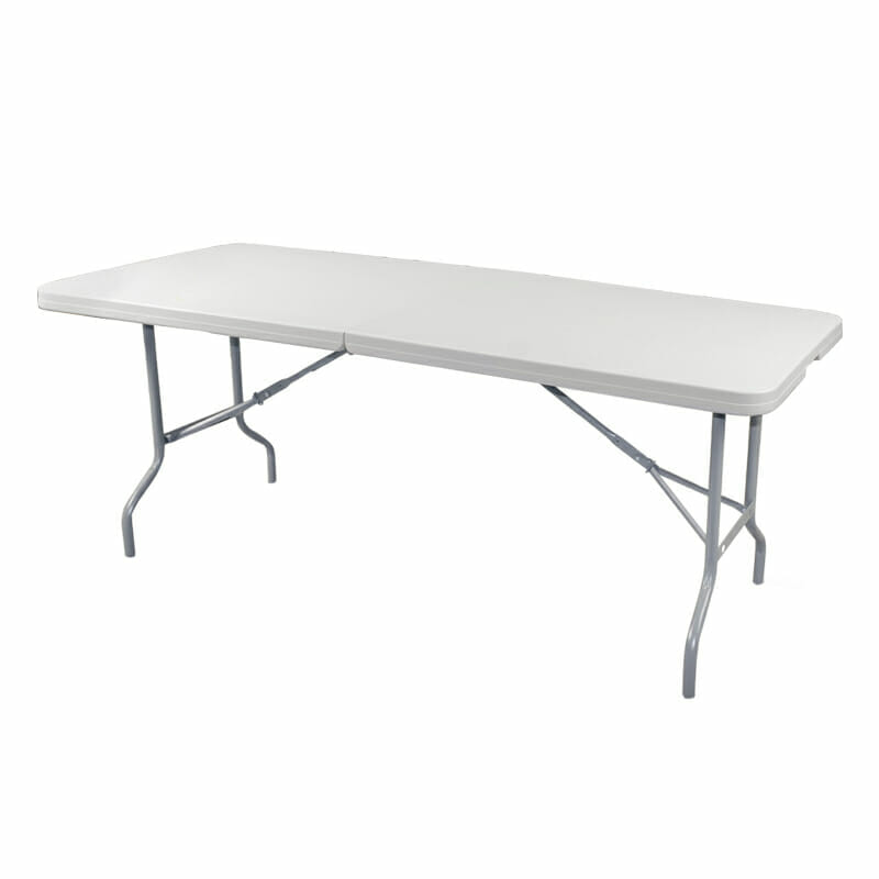 Mesa plegable rectangular 2 secciones 1.83×76 plastico blanco - Ergonomik mesa OFIK