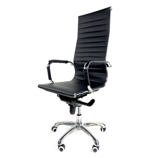 Silla Ejecutiva Vista Vinipiel Negra Base Cromada 1001H