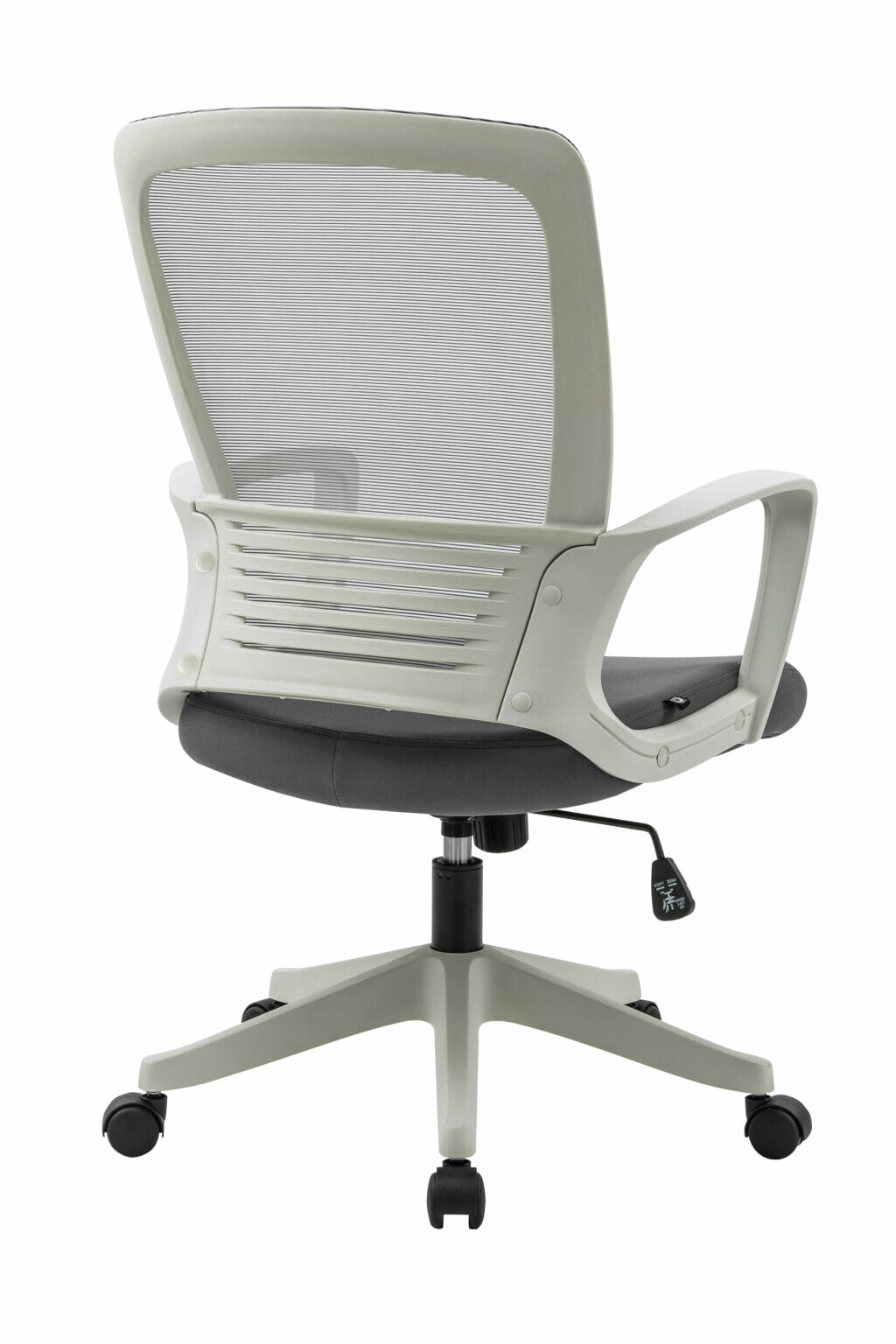 Silla operativa H3 mesh y tela gris con estructura blanca