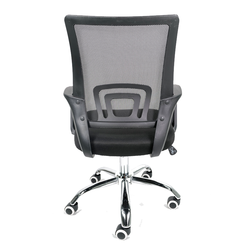 Silla Operativa Mesh Y Tela Color Negro Base Cromada