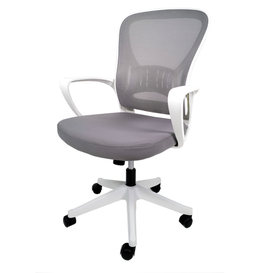 Silla Operativa E105 Mesh Y Tela Color Gris Base Cromada