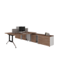 Mesa Ejecutiva Tech B Chrome con Doble Credenza Lateral