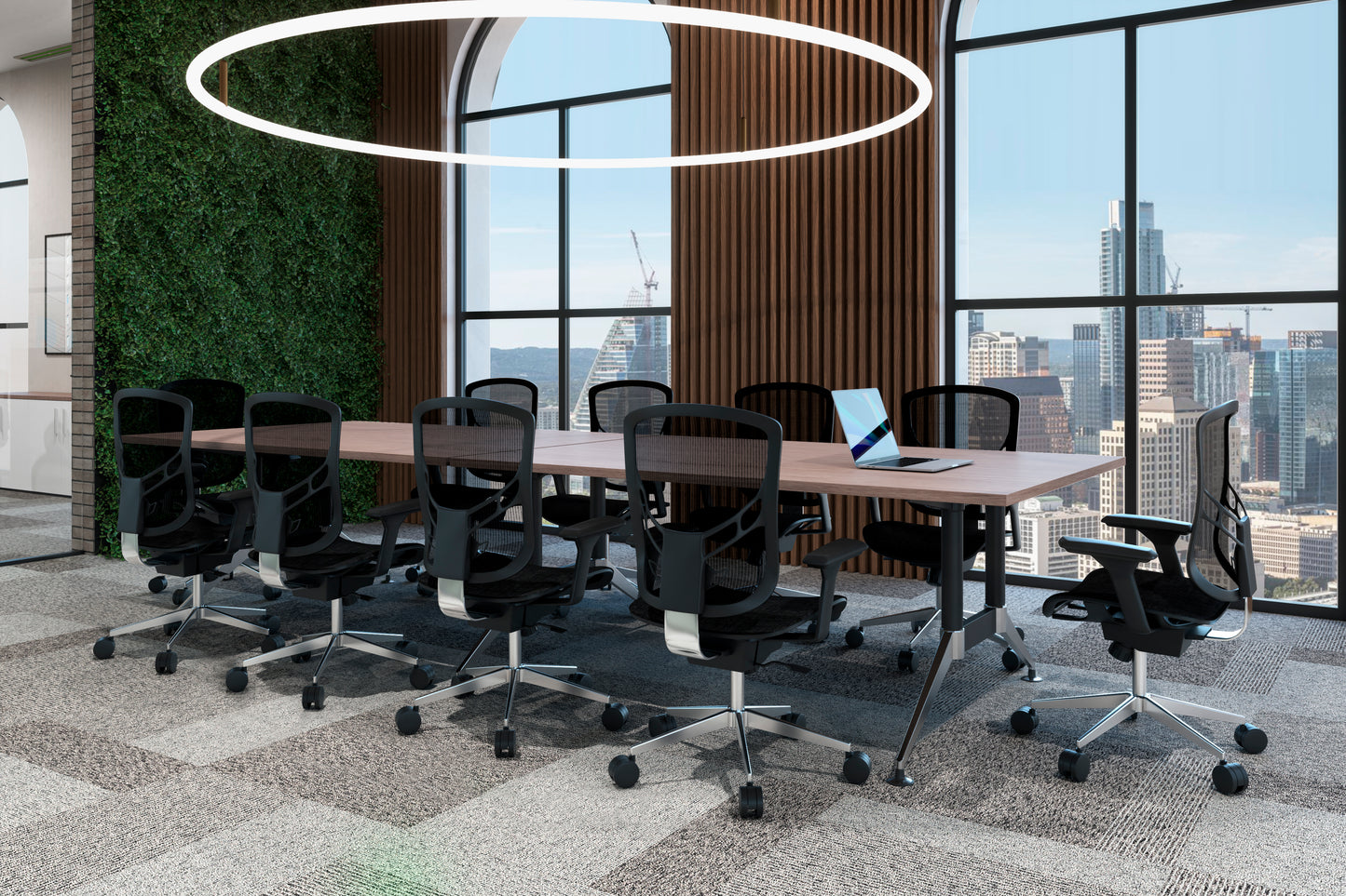 Mesa de Consejo Tech B Chrome Rectangular 3.60 x 1.20 m