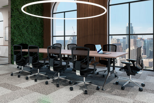 Mesa de Consejo Tech B Chrome Rectangular 3.60 x 1.20 m
