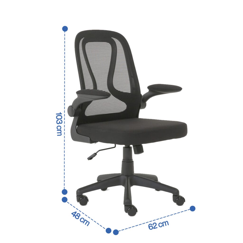 Silla Operativa E107 Mesh Y Tela Color Negro