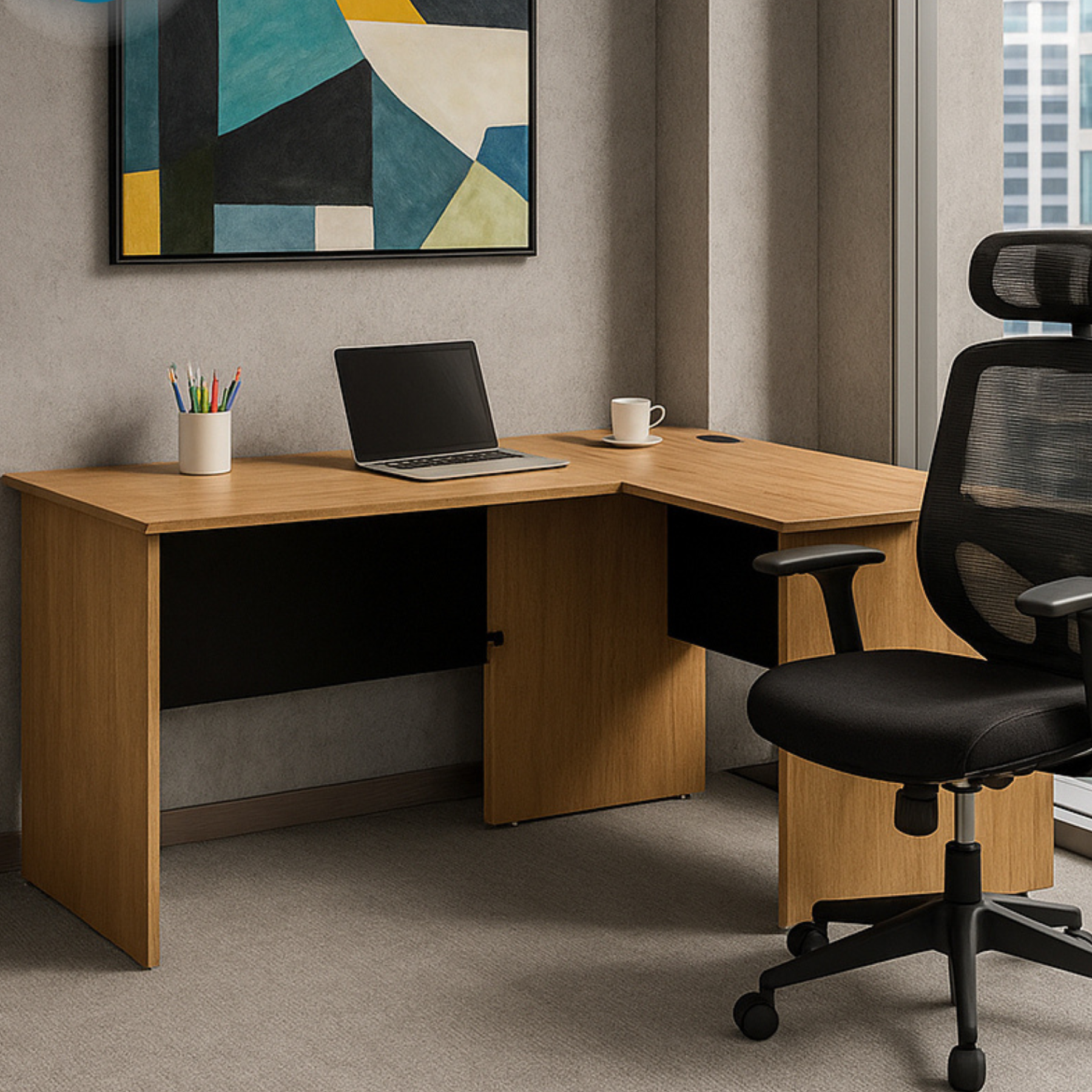 Extensión para escritorio en L 90 x 75 cm - Ergonomik escritorio OFIK