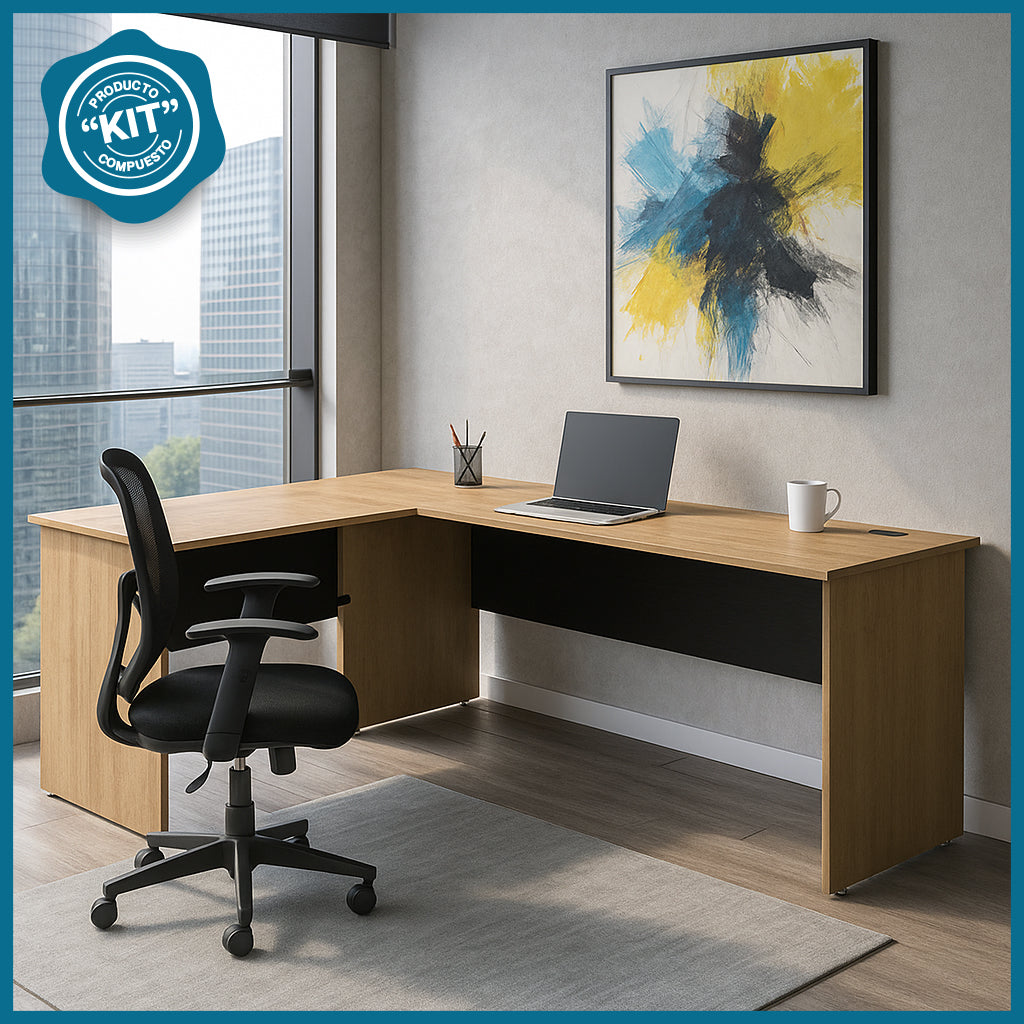 Escritorio en L 180x150cm - Ergonomik escritorio OFIK