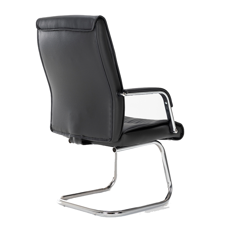 Silla De Visita Magnus Vinipiel Color Negro Base Cromada