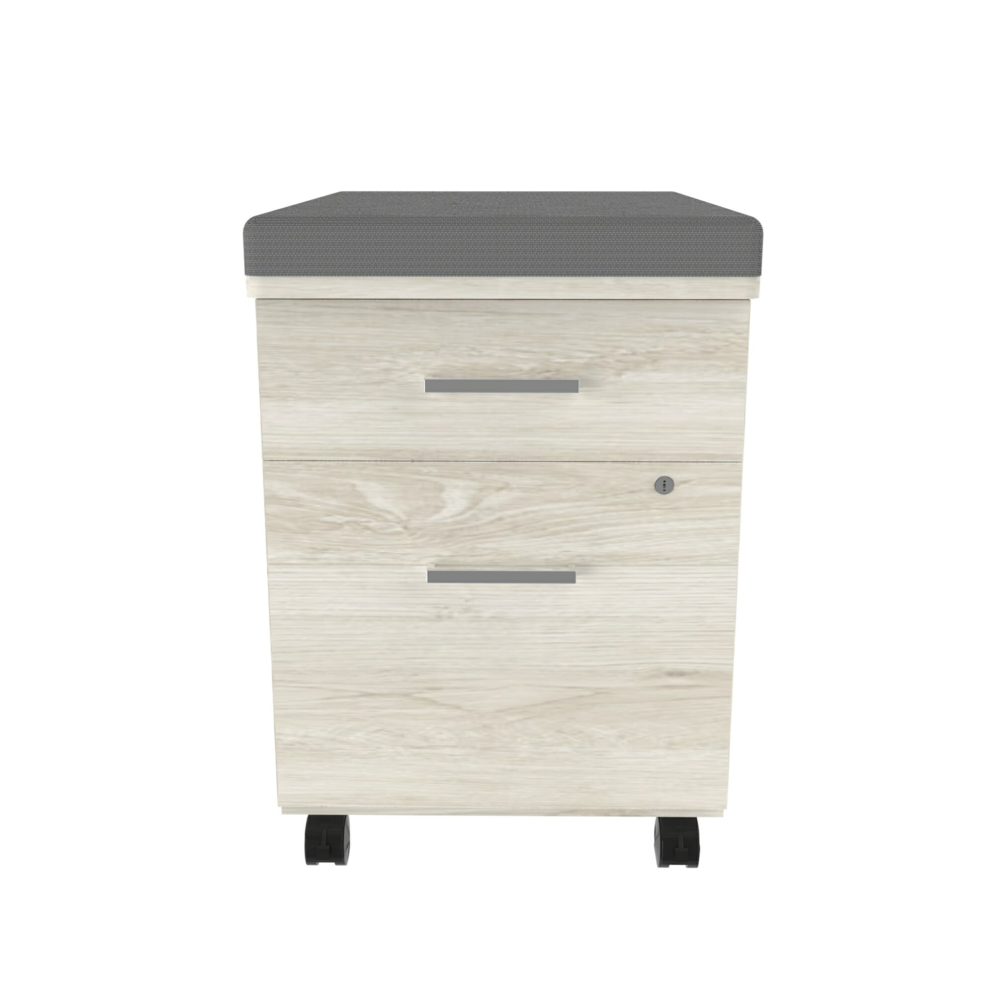 Archivero movil 643 Color Blanco con cerradura y asiento tapizado - Ergonomik archivero OFIK