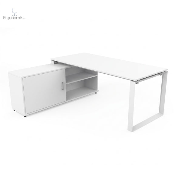 Escritorio Tri Sobre Credenza 180 X 80 CCI completo (escritorio sobre credenza) - estructura Blanco, color Blanco