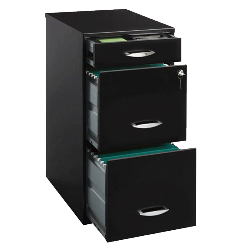 Vista frontal del Archivero Vertical Metálico con papelero