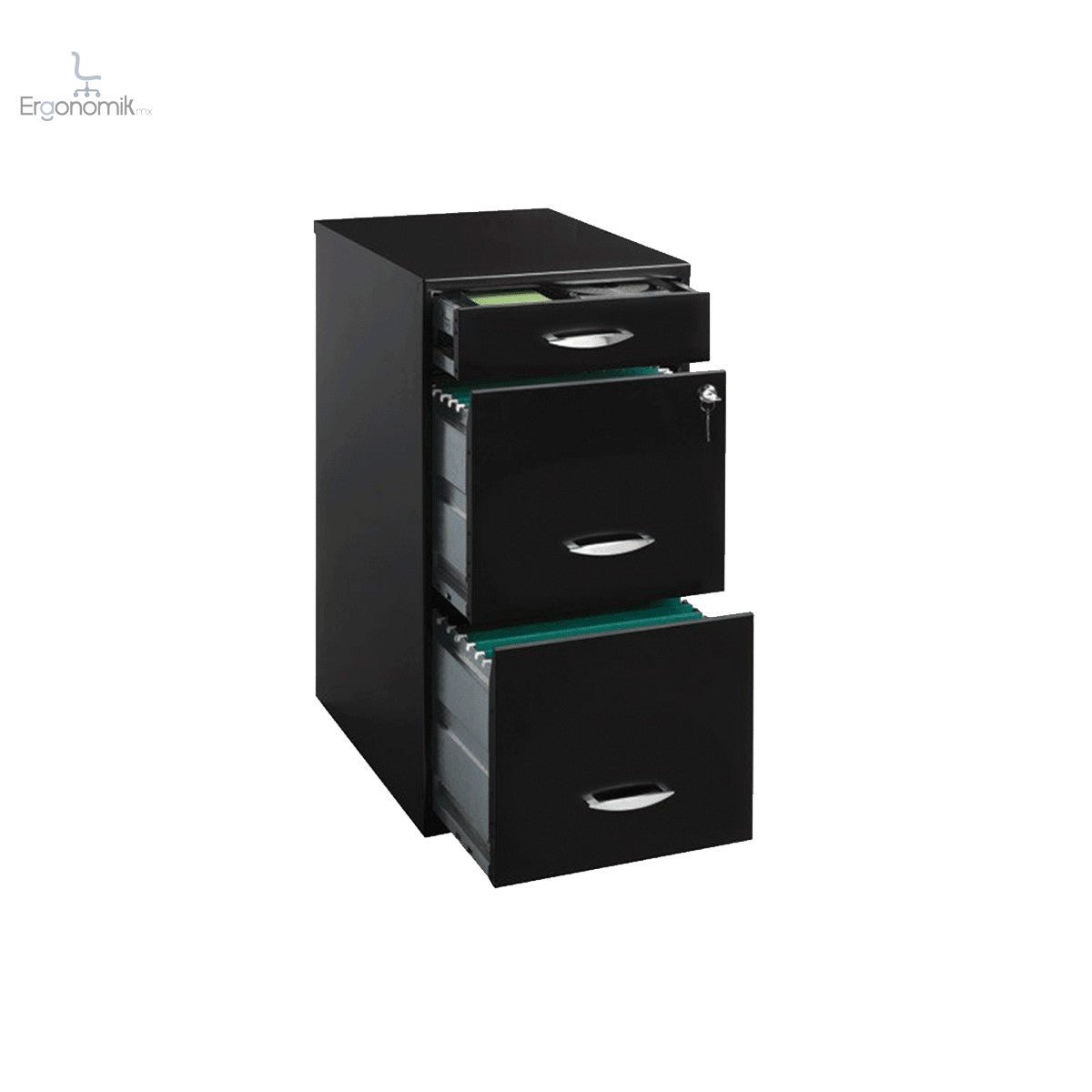 Archivero Vertical Metálico 1 Papelero Y 2 Archiveros - Ergonomik Archiveros Ofik