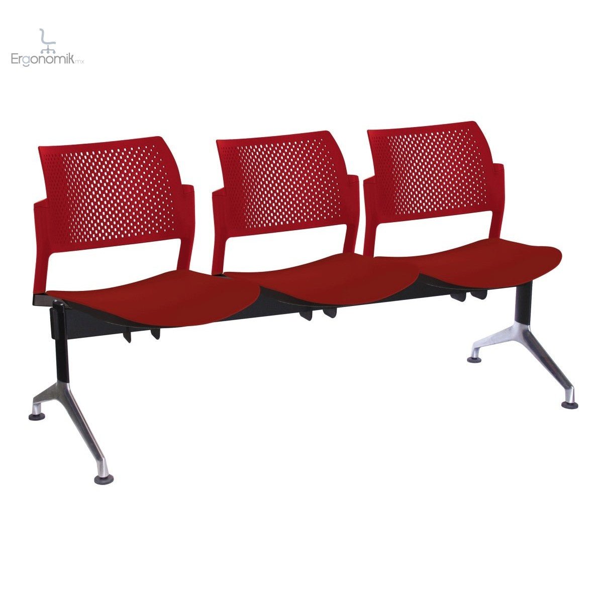 Banca Kyos Plastico 3 Personas - Ergonomik banca OFFIHO