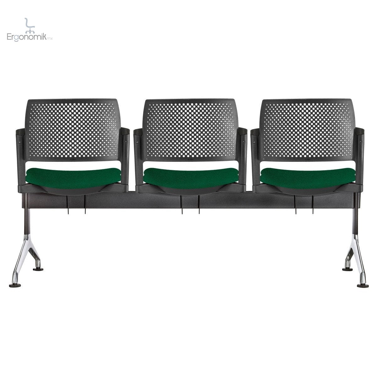 Banca Kyos Semi Tapizada 3 personas - Ergonomik banca OFFIHO