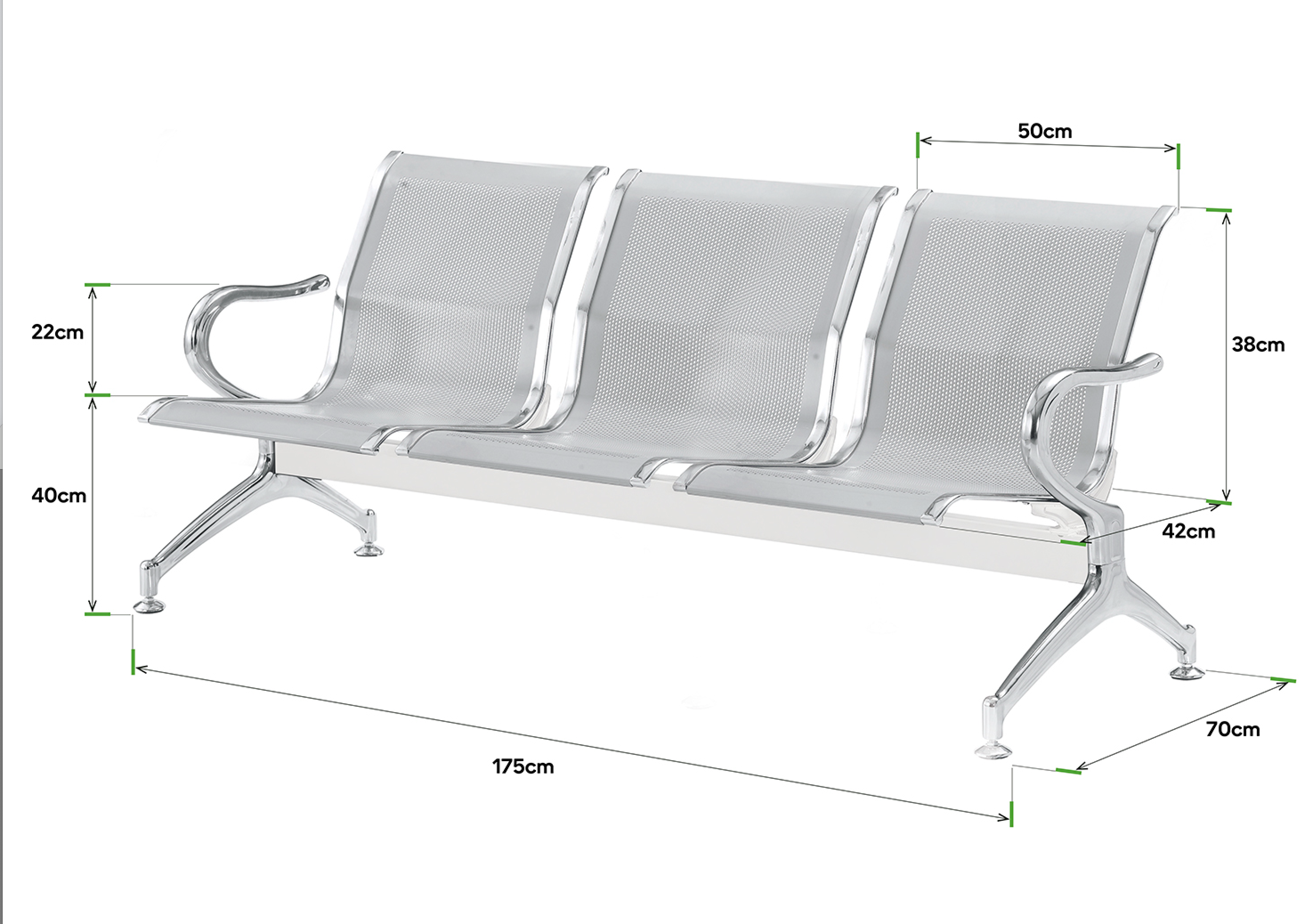 Banca Nápoles de diseño elegante para salas de espera