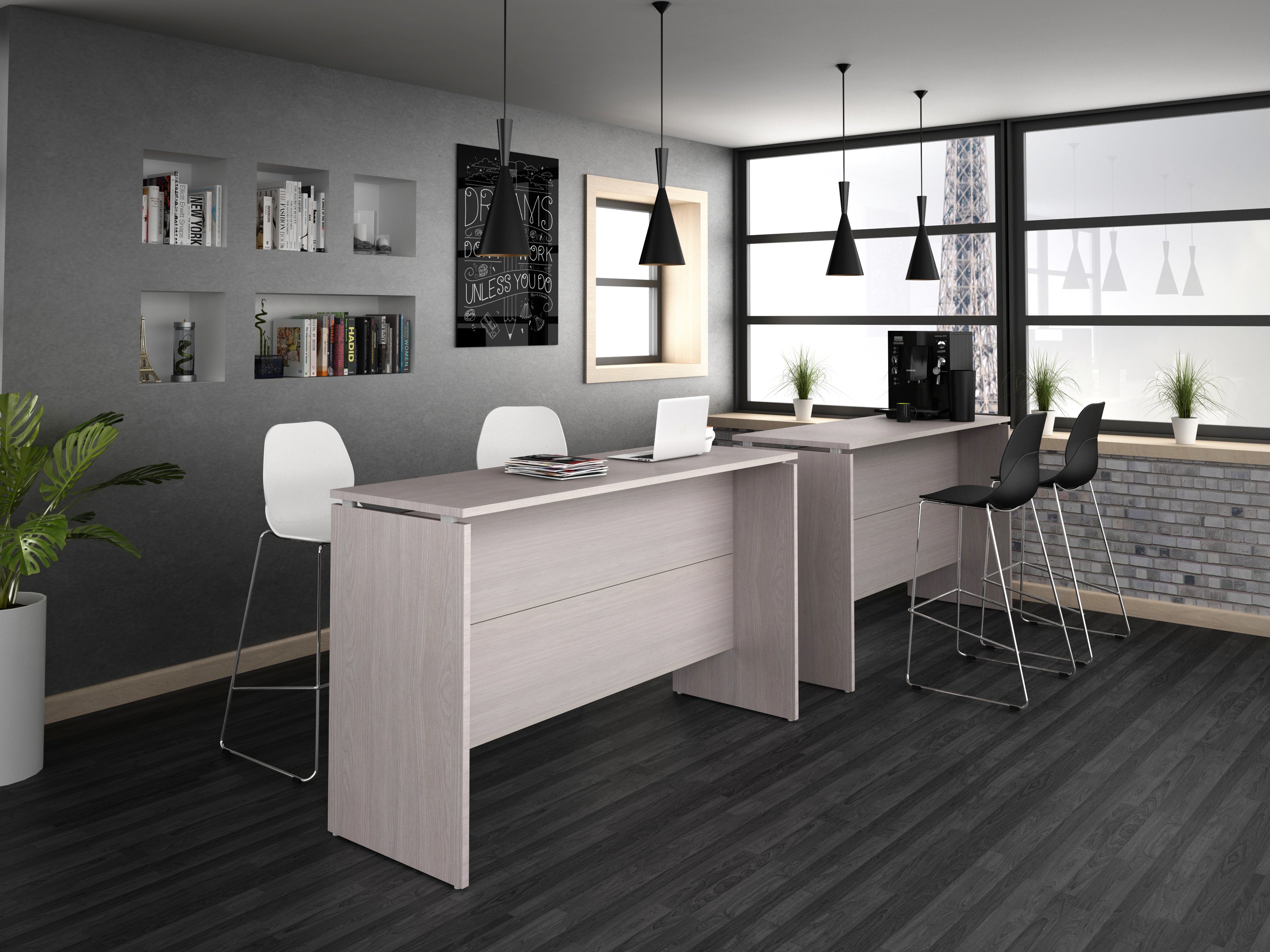 Detalle material y acabado del Banco Row
