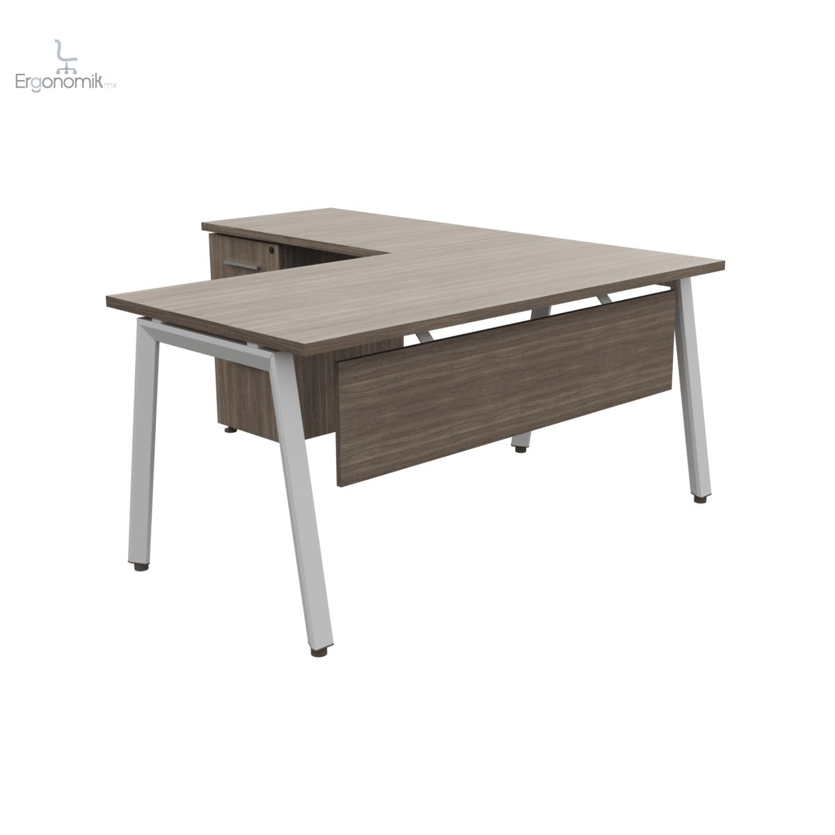 Conjunto Operativo Alpha en L con pantalla - Ergonomik escritorio Office Class