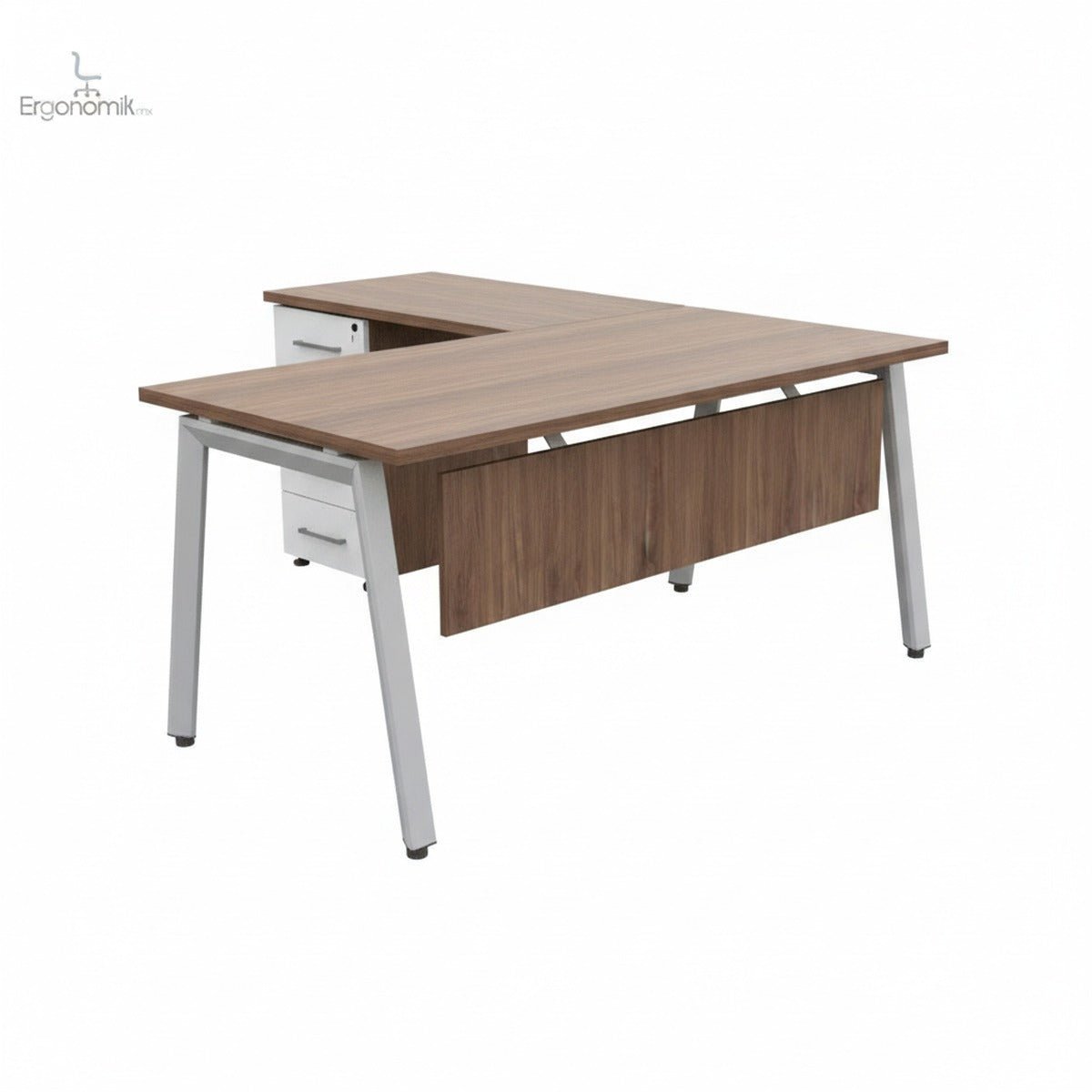Conjunto Operativo Alpha en L con pantalla - Ergonomik Escritorio Office Class
