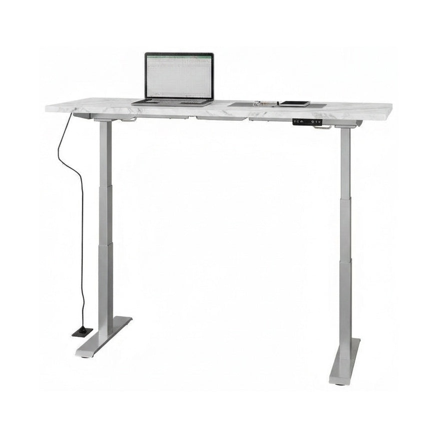 Escritorio Ascend Operativa 1.60x.60 altura ajustable - Silver / Carrara blanco
