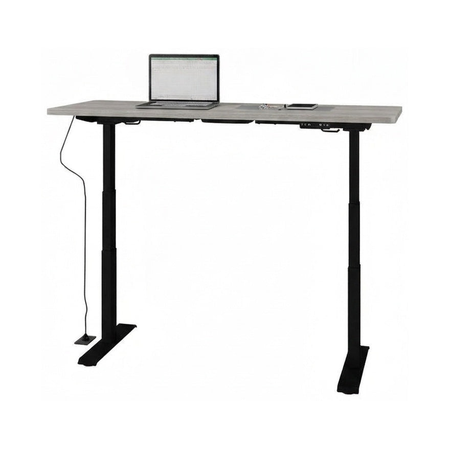 Escritorio Ascend Operativa 1.60x.60 altura ajustable - Negro / Precompuesto cenizo