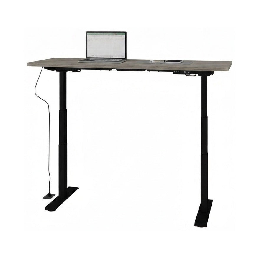 Escritorio Ascend Operativa 1.60x.60 altura ajustable - Negro / Roble eternity