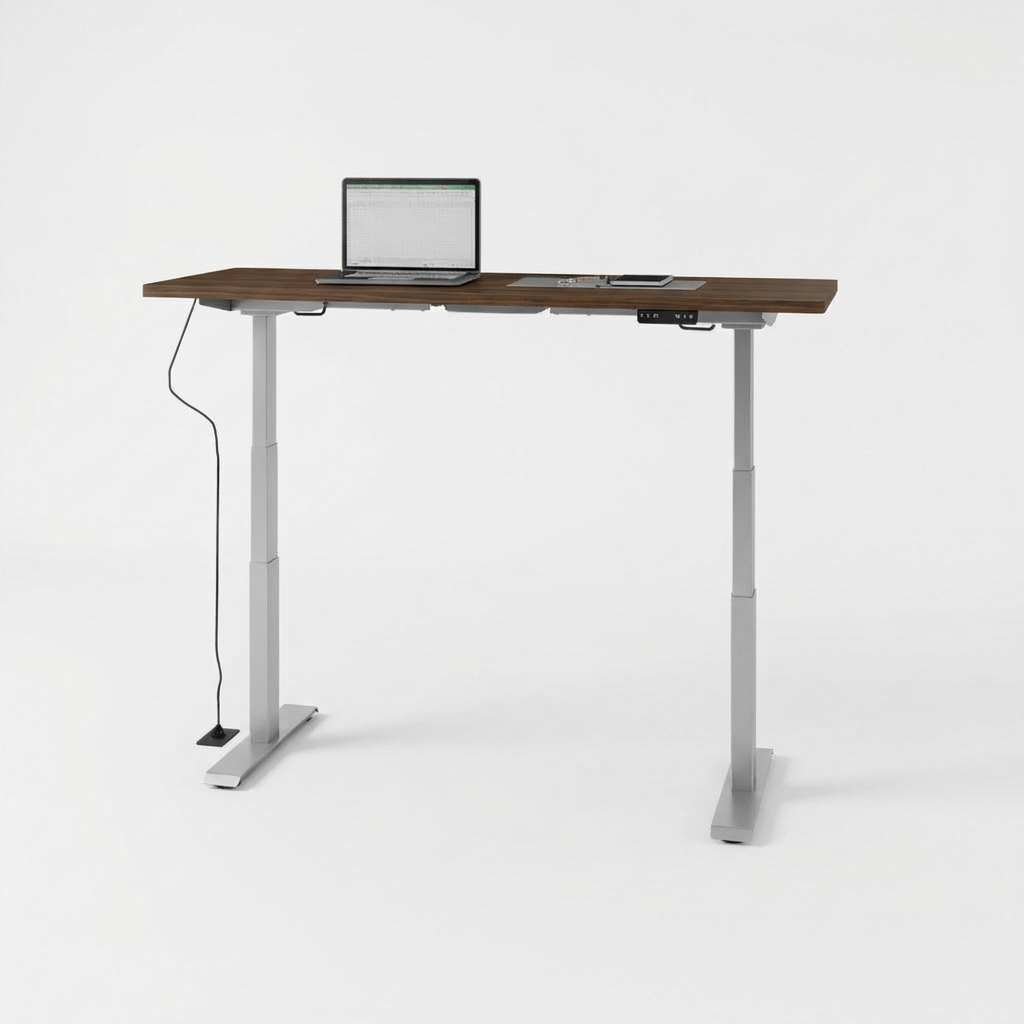 Escritorio Ascend Operativa 1.60x.60 altura ajustable - Silver / Cambridge walnut