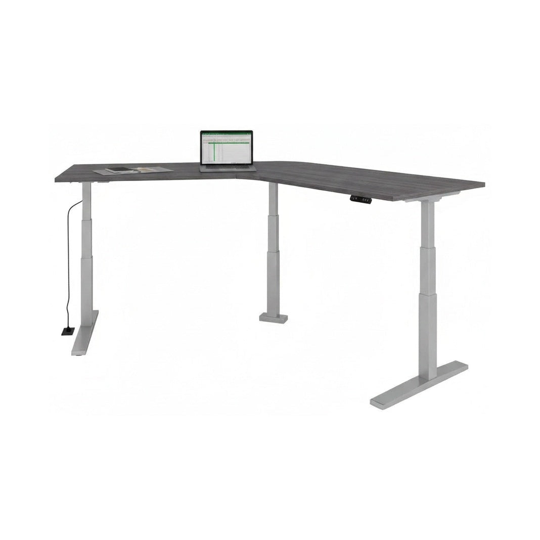 Escritorio Ascend Semi Ejecutivo Bumeran altura ajustable - Silver / Roble renovales