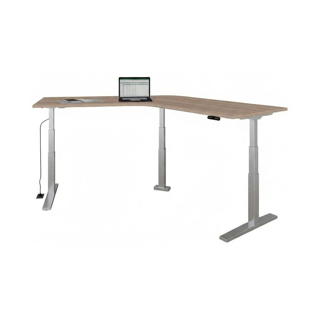 Escritorio Ascend Semi Ejecutivo Bumeran altura ajustable - Silver / Olmo Volga
