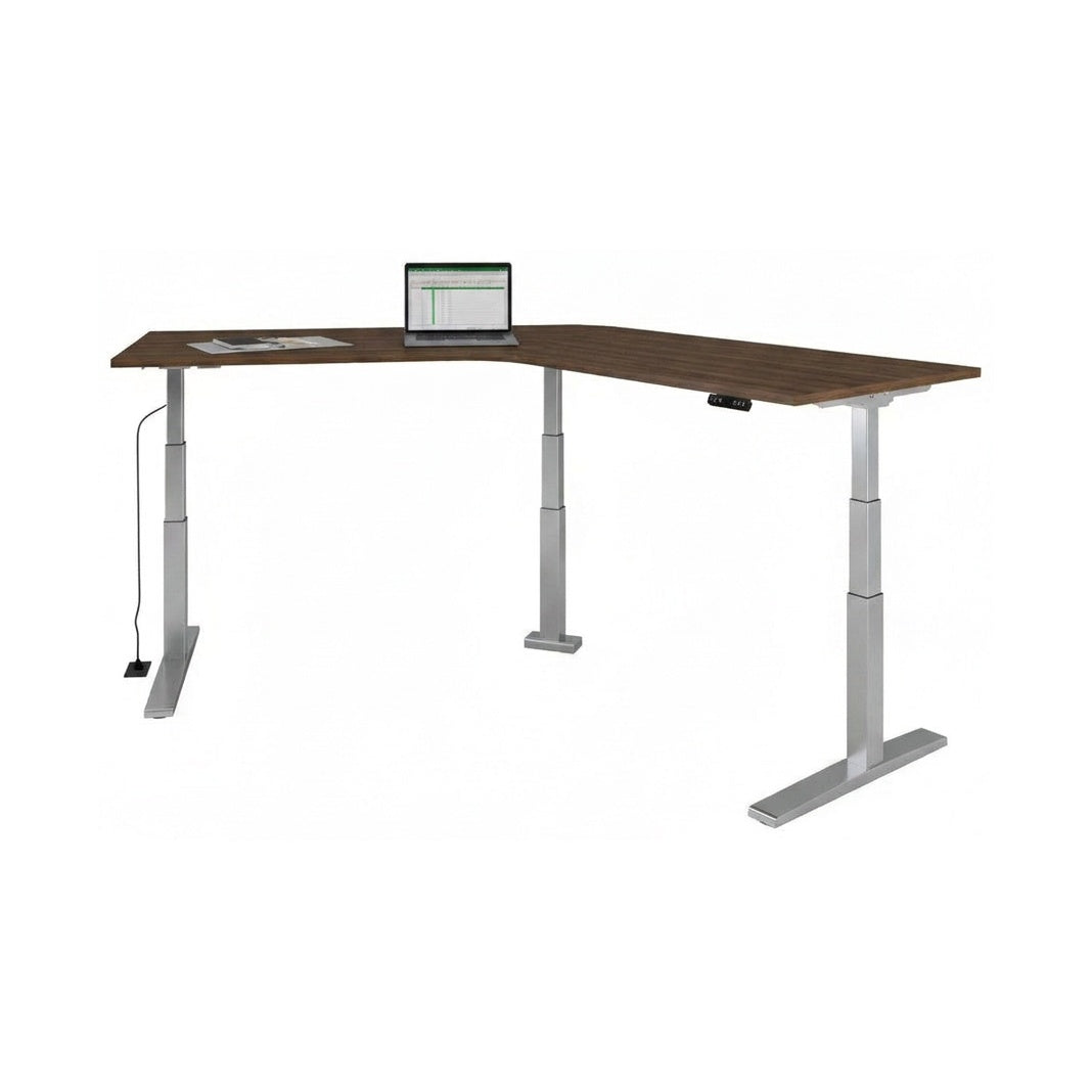 Escritorio Ascend Semi Ejecutivo Bumeran altura ajustable - Silver / Cambridge walnut