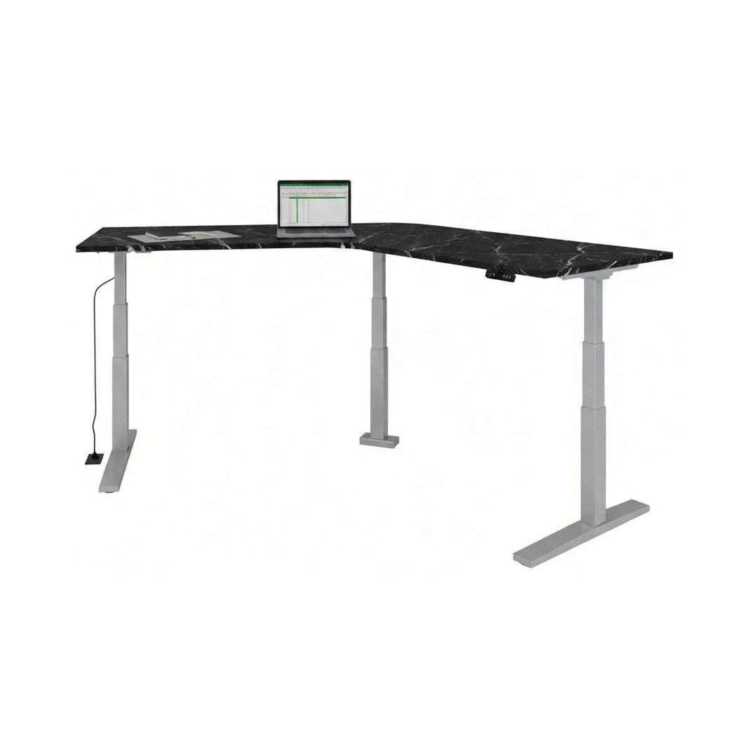 Escritorio Ascend Semi Ejecutivo Bumeran altura ajustable - Silver / Carrara negro
