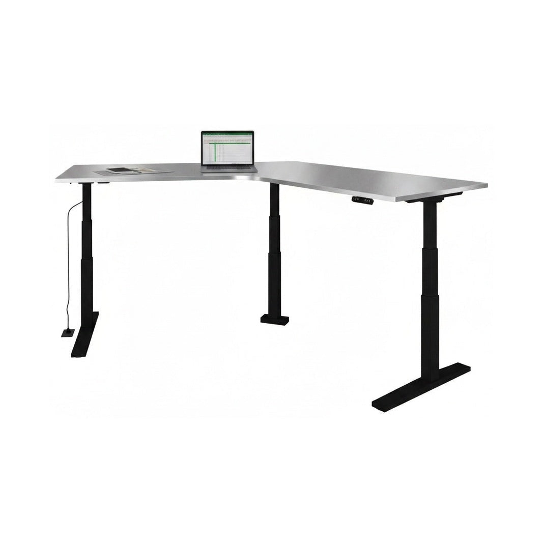 Escritorio Ascend Semi Ejecutivo Bumeran altura ajustable - Negra / Aluminio