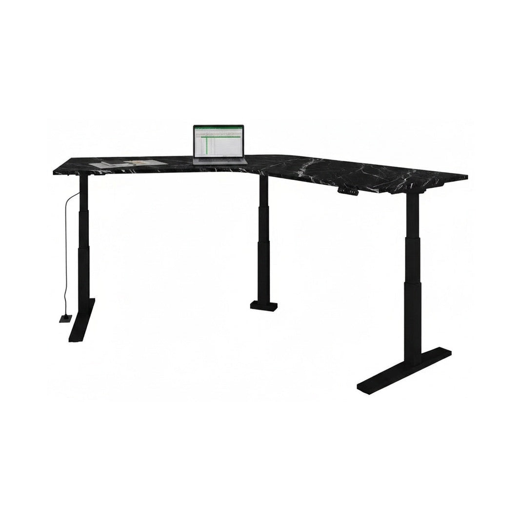 Escritorio Ascend Semi Ejecutivo Bumeran altura ajustable - Negra / Carrara negro