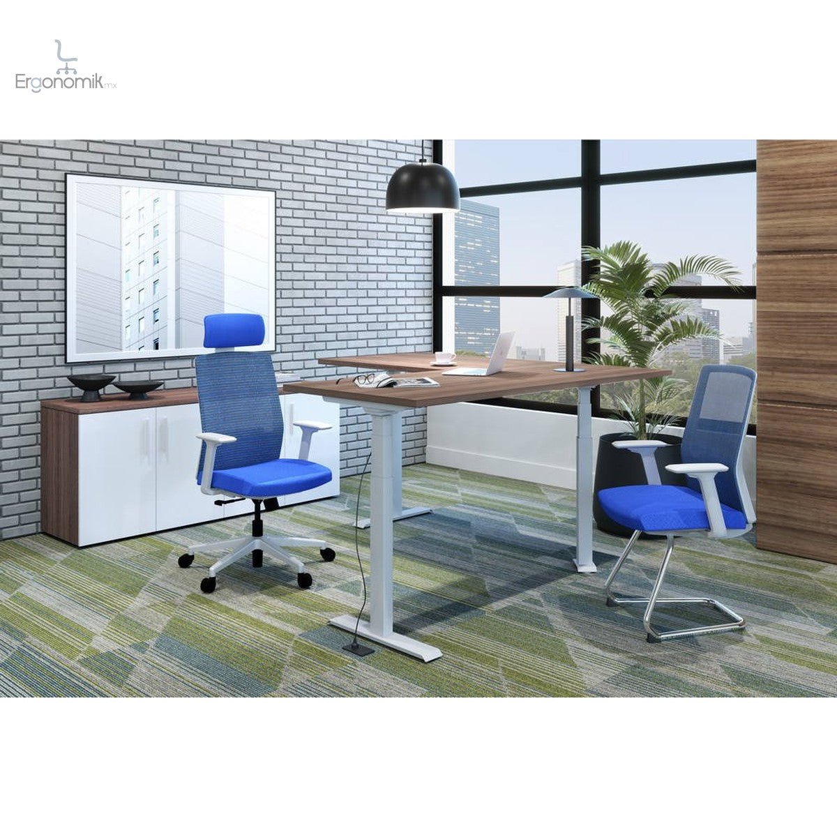 Escritorio Ascend Semi Ejecutivo altura ajustable - Ergonomik escritorio Office Class