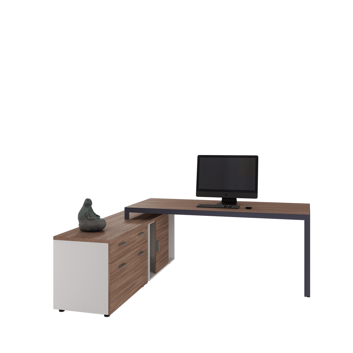 Escritorio Studio con Credenza Melamina - Ergonomik escritorio Office Class