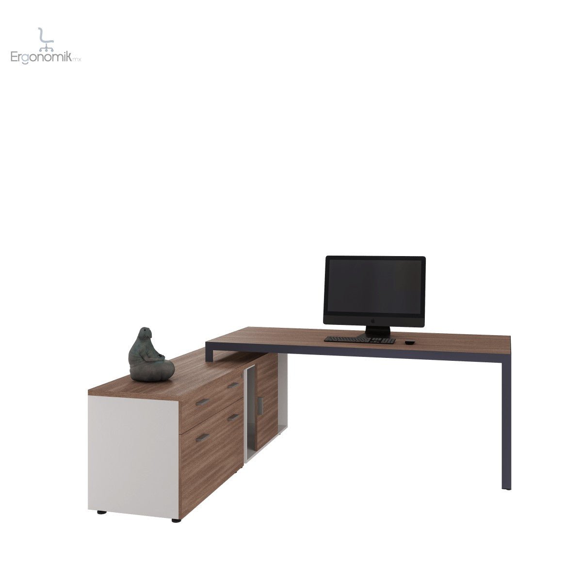 Escritorio Studio Ejecutivo con credenza lateral 1.80 x 0.80 melamina - Ergonomik Escritorio Office Class