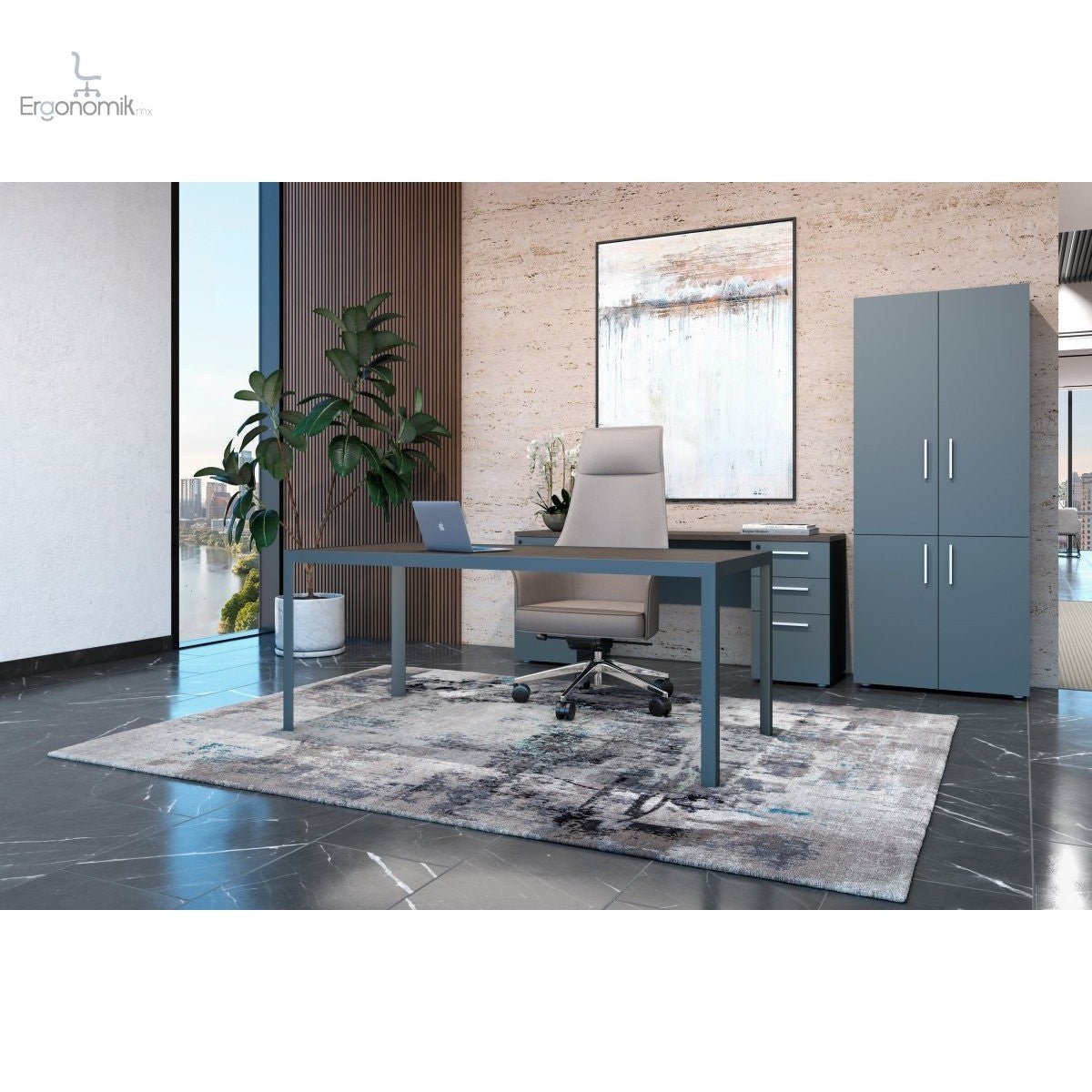 Escritorio/Mesa Studio Melamina - Ergonomik escritorio Office Class