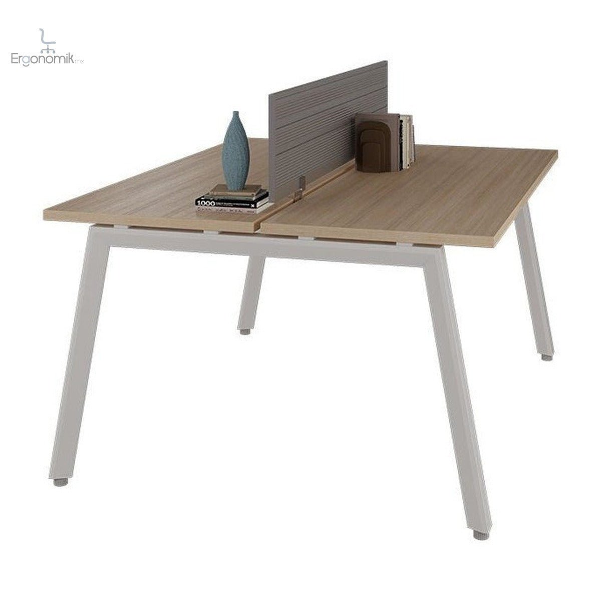 Estación Alpha 1.2M 2 Usuarios Mampara Acústica - Ergonomik Escritorio Office Class
