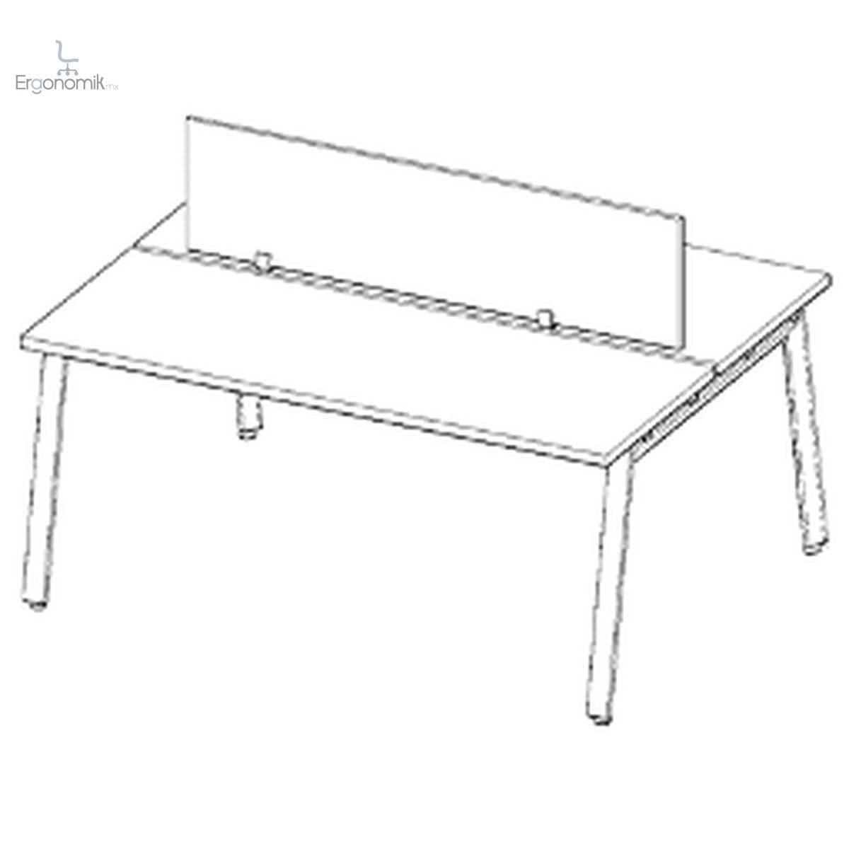 Estación Alpha 1.8M 2 Usuarios Mampara Acústica - Ergonomik escritorio Office Class